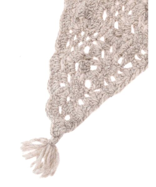 merry jenny（メリージェニー）の「クロシェニットショール（ストール/ショール・レディース・ホワイト/ブラウン・FREE）」の9枚目の写真