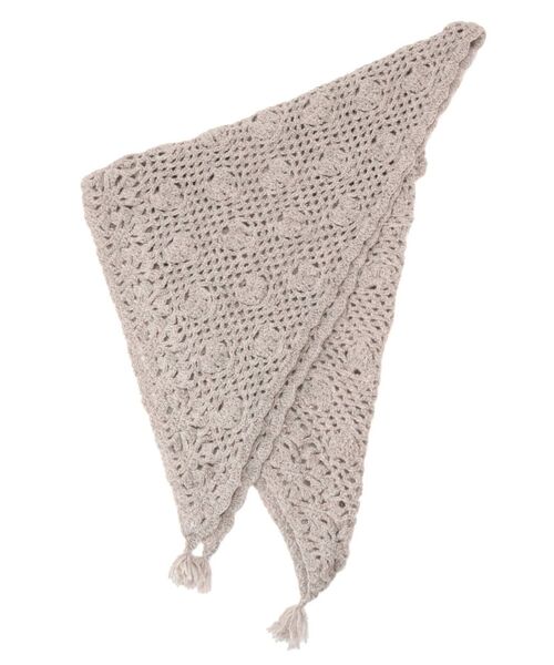 merry jenny（メリージェニー）の「クロシェニットショール（ストール/ショール・レディース・ホワイト/ブラウン・FREE）」の7枚目の写真