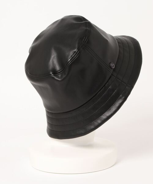 CPH（シーピーエイチ）の「【CPH / シープラスヘッドウェア】Synthetic Leather Bucket Hat(シンセティックレザー バケットハット)（ハット・メンズ・ブラック・FREE）」の2枚目の写真