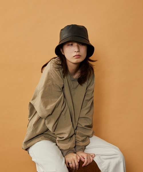 CPH（シーピーエイチ）の「【CPH / シープラスヘッドウェア】Synthetic Leather Bucket Hat(シンセティックレザー バケットハット)（ハット・メンズ・ブラック・FREE）」の6枚目の写真