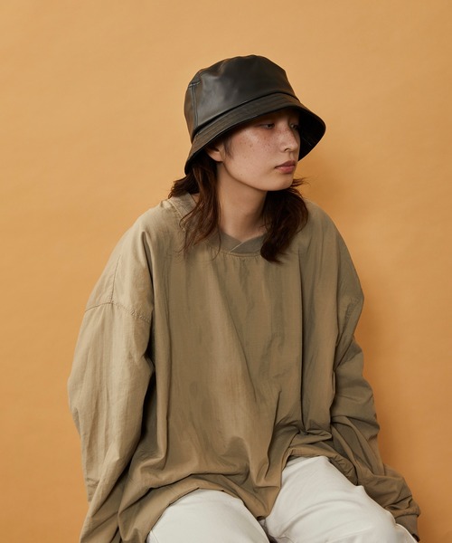 CPH（シーピーエイチ）の「【CPH / シープラスヘッドウェア】Synthetic Leather Bucket Hat(シンセティックレザー バケットハット)（ハット・メンズ・ブラック・FREE）」の7枚目の写真