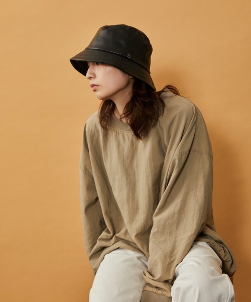 CPH（シーピーエイチ）の「【CPH / シープラスヘッドウェア】Synthetic Leather Bucket Hat(シンセティックレザー バケットハット)（ハット・メンズ・ブラック・FREE）」の8枚目の写真