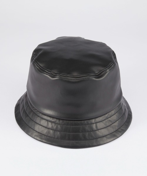 CPH（シーピーエイチ）の「【CPH / シープラスヘッドウェア】Synthetic Leather Bucket Hat(シンセティックレザー バケットハット)（ハット・メンズ・ブラック・FREE）」の10枚目の写真