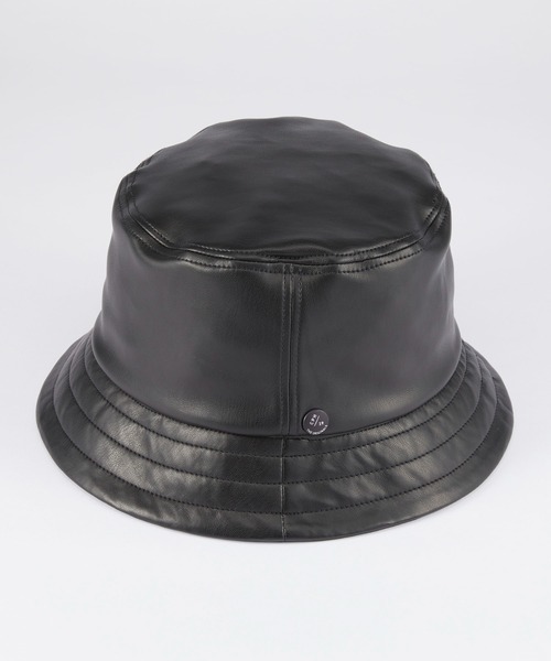 CPH（シーピーエイチ）の「【CPH / シープラスヘッドウェア】Synthetic Leather Bucket Hat(シンセティックレザー バケットハット)（ハット・メンズ・ブラック・FREE）」の11枚目の写真