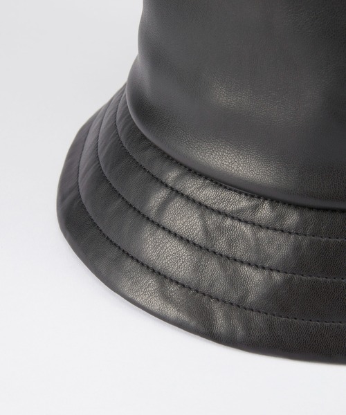 CPH（シーピーエイチ）の「【CPH / シープラスヘッドウェア】Synthetic Leather Bucket Hat(シンセティックレザー バケットハット)（ハット・メンズ・ブラック・FREE）」の12枚目の写真