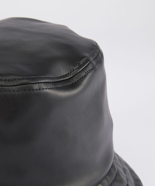 CPH（シーピーエイチ）の「【CPH / シープラスヘッドウェア】Synthetic Leather Bucket Hat(シンセティックレザー バケットハット)（ハット・メンズ・ブラック・FREE）」の14枚目の写真
