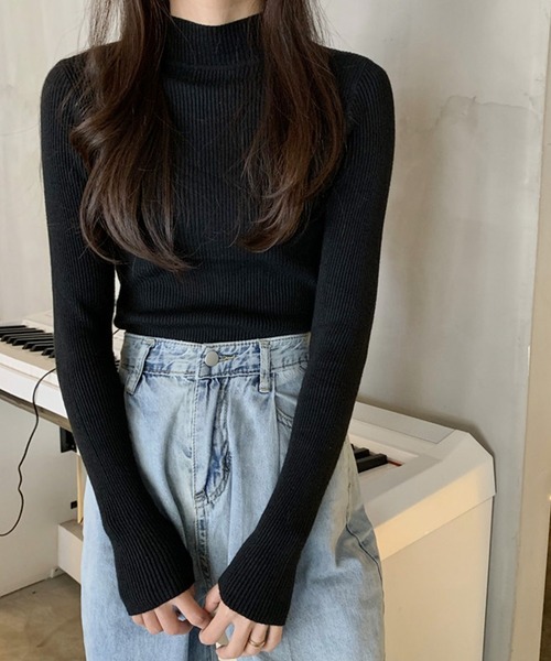 Felt-Maglietta（フェルトマリエッタ）の「ミニハイネックニット（ニット/セーター・レディース・ホワイト/ブラック・FREE）」の8枚目の写真