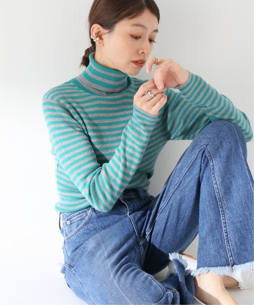 SLOBE IENA(スローブイエナ)の「ウォッシャブルタートルネックリブ プルオーバー【手洗い可能】◆(ニット/セーター・レディース・ホワイト/ライトグレー/ブラック/グリーン・FREE)」の7枚目の写真