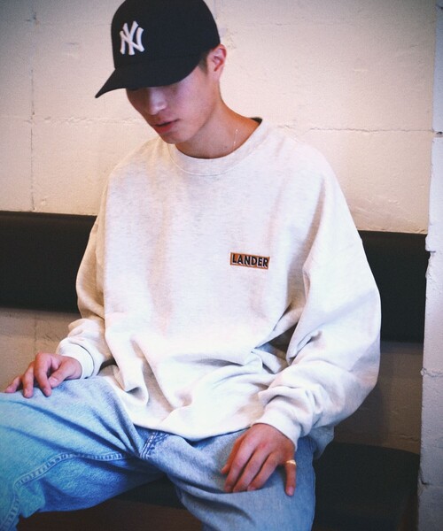 FREAK'S STORE（フリークスストア）の「WEB限定 LANDER×FREAK'S STORE/ランダー 別注 ビッグシルエット バックプリント クルーネックスウェット/刺繍（スウェット・メンズ・グレー/ダークグリーン・SMALL/MEDIUM/LARGE/X-LARGE）」の22枚目の写真
