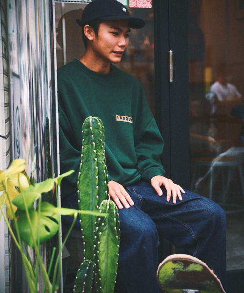 FREAK'S STORE（フリークスストア）の「WEB限定 LANDER×FREAK'S STORE/ランダー 別注 ビッグシルエット バックプリント クルーネックスウェット/刺繍（スウェット・メンズ・グレー/ダークグリーン・SMALL/MEDIUM/LARGE/X-LARGE）」の17枚目の写真