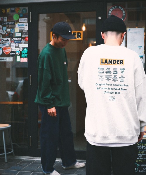 FREAK'S STORE（フリークスストア）の「WEB限定 LANDER×FREAK'S STORE/ランダー 別注 ビッグシルエット バックプリント クルーネックスウェット/刺繍（スウェット・メンズ・グレー/ダークグリーン・SMALL/MEDIUM/LARGE/X-LARGE）」の18枚目の写真
