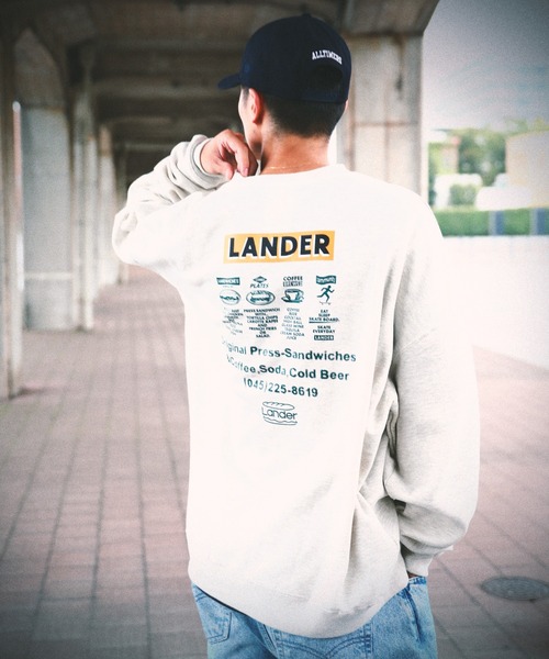 FREAK'S STORE（フリークスストア）の「WEB限定 LANDER×FREAK'S STORE/ランダー 別注 ビッグシルエット バックプリント クルーネックスウェット/刺繍（スウェット・メンズ・グレー/ダークグリーン・SMALL/MEDIUM/LARGE/X-LARGE）」の10枚目の写真