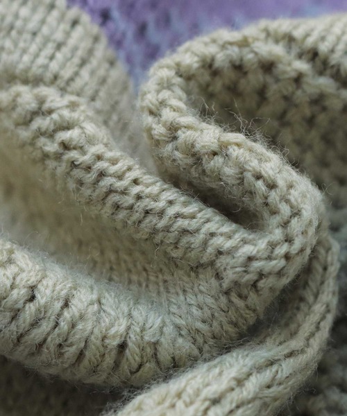 antiqua（アンティカ）の「配色ジャガードニットカーデ（カーディガン/ボレロ・メンズ・カーキ・FREE）」の10枚目の写真