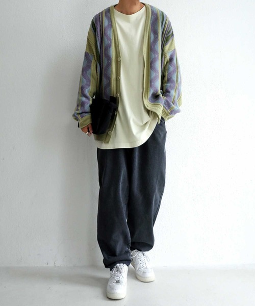 antiqua（アンティカ）の「配色ジャガードニットカーデ（カーディガン/ボレロ・メンズ・カーキ・FREE）」の19枚目の写真