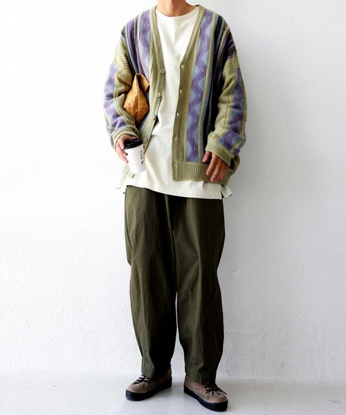 antiqua（アンティカ）の「配色ジャガードニットカーデ（カーディガン/ボレロ・メンズ・カーキ・FREE）」の7枚目の写真