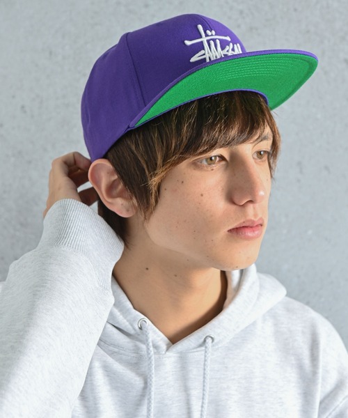 STUSSY（ステューシー）の「STUSSY (ステューシー) BASIC STOCK SNAPBACK ロゴキャップ（キャップ・メンズ・ブラック/パープル/ネイビー/ブラウン・FREE）」の20枚目の写真