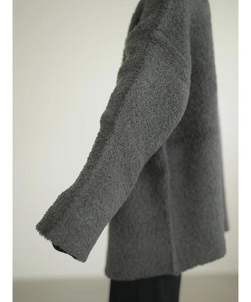 rem closet（レムクローゼット）の「ダブルフェイスニットコート（その他アウター・レディース・チャコールグレー/モカ・S）」の10枚目の写真