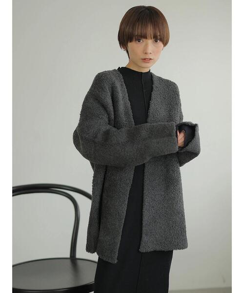 rem closet（レムクローゼット）の「ダブルフェイスニットコート（その他アウター・レディース・チャコールグレー/モカ・S）」の11枚目の写真