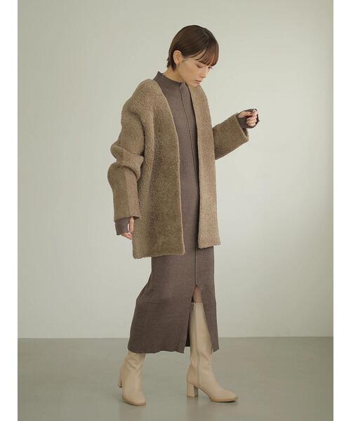 rem closet（レムクローゼット）の「ダブルフェイスニットコート（その他アウター・レディース・チャコールグレー/モカ・S）」の21枚目の写真