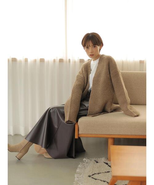 rem closet（レムクローゼット）の「ダブルフェイスニットコート（その他アウター・レディース・チャコールグレー/モカ・S）」の9枚目の写真