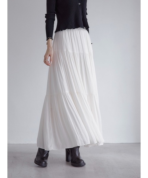 amel（エイメル）の「ティアードロングスカート（スカート・レディース・クリーム・FREE）」の10枚目の写真