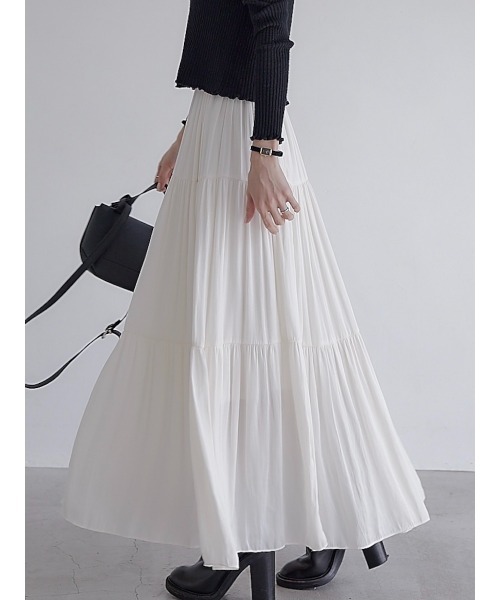 amel（エイメル）の「ティアードロングスカート（スカート・レディース・クリーム・FREE）」の3枚目の写真