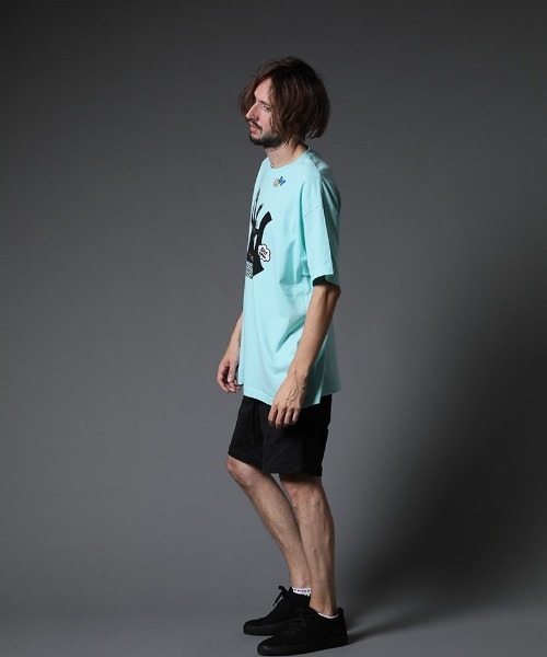 STUD MUFFIN（スタッドマフィン）の「mt7529-6ozコットン天竺 NY&サガラパッチ SS Tシャツ（Tシャツ/カットソー・メンズ・ホワイト/ブラック/ミント/イエロー/オレンジ・2/4/3）」の12枚目の写真