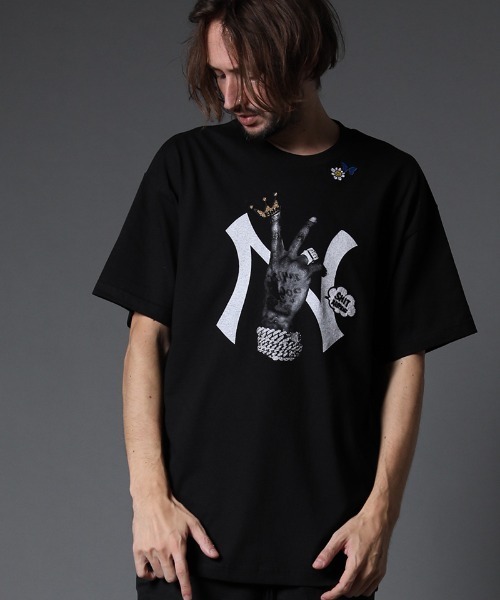 STUD MUFFIN（スタッドマフィン）の「mt7529-6ozコットン天竺 NY&サガラパッチ SS Tシャツ（Tシャツ/カットソー・メンズ・ホワイト/ブラック/ミント/イエロー/オレンジ・2/4/3）」の21枚目の写真