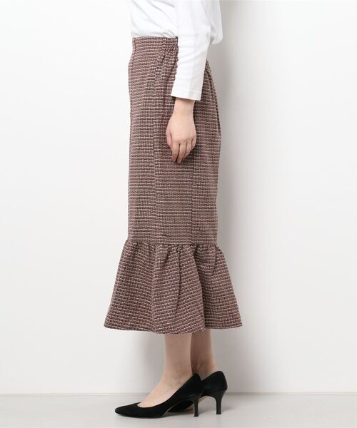 ems excite（エムズエキサイト）の「ツイードマーメイドスカート（スカート・レディース・ブラウン/ベージュ/ブラック・FREE）」の5枚目の写真