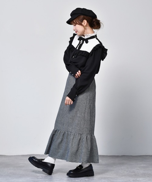 ems excite（エムズエキサイト）の「ツイードマーメイドスカート（スカート・レディース・ブラウン/ベージュ/ブラック・FREE）」の6枚目の写真