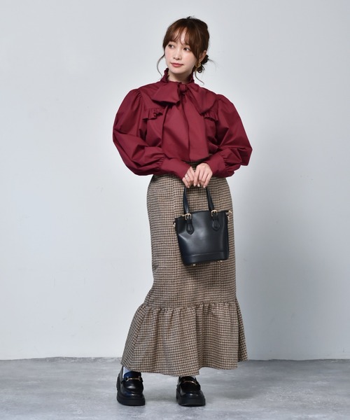 ems excite（エムズエキサイト）の「ツイードマーメイドスカート（スカート・レディース・ブラウン/ベージュ/ブラック・FREE）」の10枚目の写真