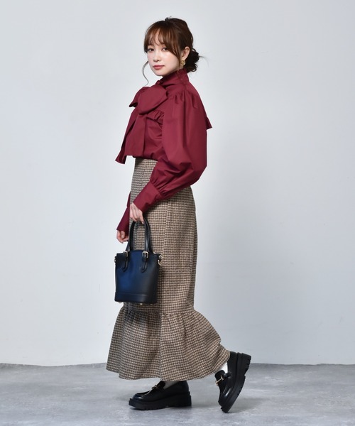 ems excite（エムズエキサイト）の「ツイードマーメイドスカート（スカート・レディース・ブラウン/ベージュ/ブラック・FREE）」の11枚目の写真