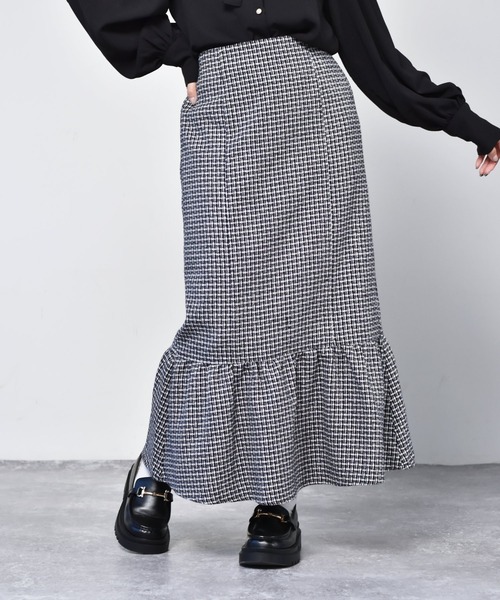 ems excite（エムズエキサイト）の「ツイードマーメイドスカート（スカート・レディース・ブラウン/ベージュ/ブラック・FREE）」の12枚目の写真