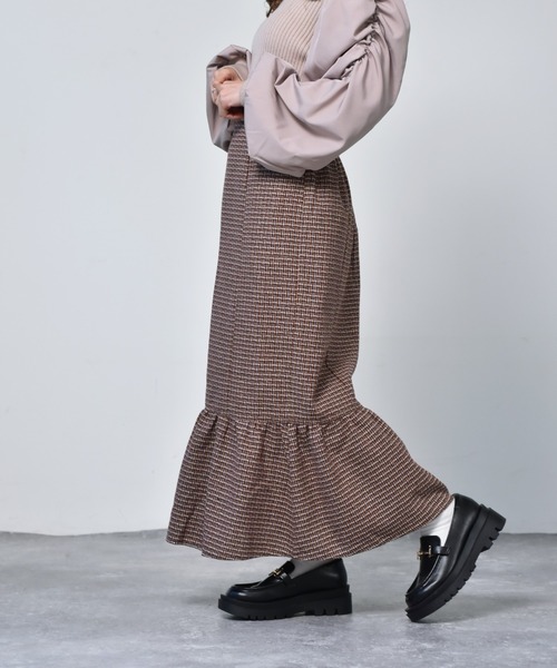 ems excite（エムズエキサイト）の「ツイードマーメイドスカート（スカート・レディース・ブラウン/ベージュ/ブラック・FREE）」の14枚目の写真