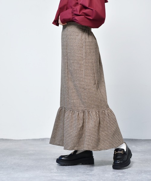 ems excite（エムズエキサイト）の「ツイードマーメイドスカート（スカート・レディース・ブラウン/ベージュ/ブラック・FREE）」の17枚目の写真