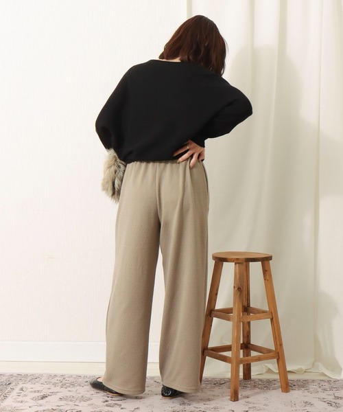 libelle more（リベル モア）の「ジャガードイージーパンツ（その他パンツ・レディース・ブラック/カーキ/モカ・M/L）」の5枚目の写真