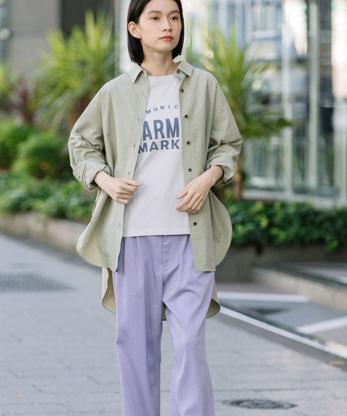 Munich（ミューニック）の「ドライタッチコットンタイプライターシャツアウター（シャツ/ブラウス・レディース・ホワイト/ダークブラウン/ライトグリーン・FREE）」の16枚目の写真