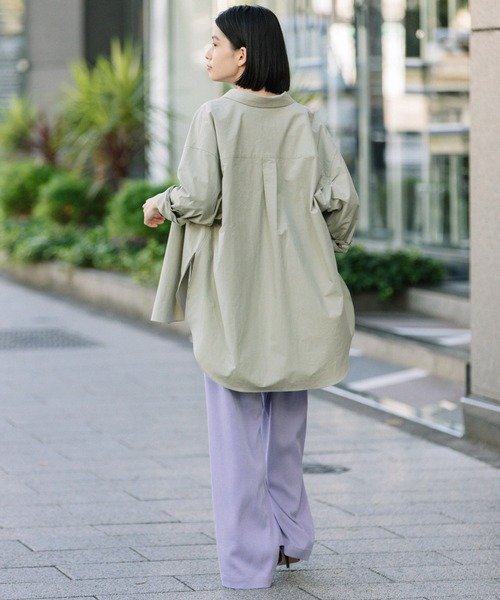 Munich（ミューニック）の「ドライタッチコットンタイプライターシャツアウター（シャツ/ブラウス・レディース・ホワイト/ダークブラウン/ライトグリーン・FREE）」の21枚目の写真