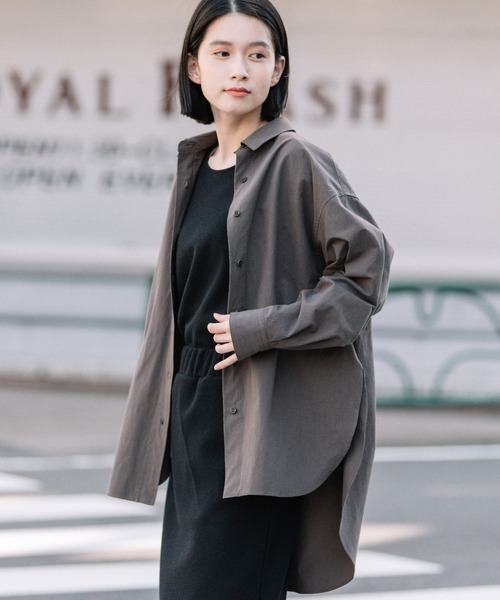 Munich（ミューニック）の「ドライタッチコットンタイプライターシャツアウター（シャツ/ブラウス・レディース・ホワイト/ダークブラウン/ライトグリーン・FREE）」の18枚目の写真