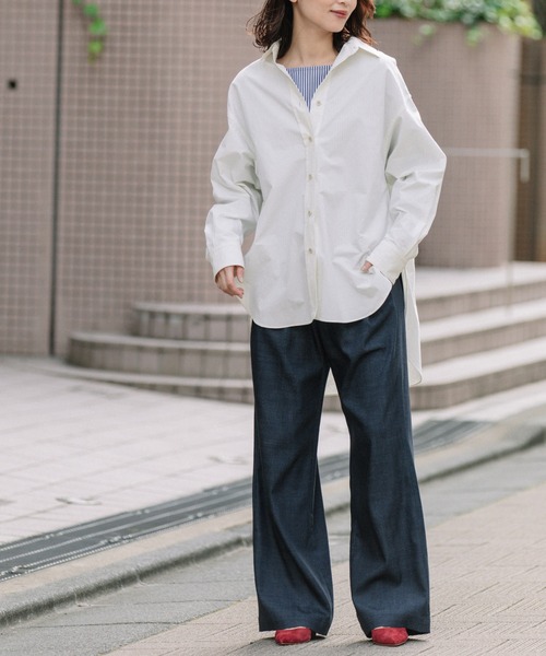 Munich（ミューニック）の「ドライタッチコットンタイプライターシャツアウター（シャツ/ブラウス・レディース・ホワイト/ダークブラウン/ライトグリーン・FREE）」の10枚目の写真