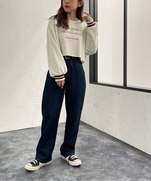 apres jour mignon(アプレジュールミニョン)の「ライン入りショートスウェット【ZOZOTOWN限定アイテム】(スウェット・レディース・グリーン/ブラック/オフホワイト/ナチュラル・X-LARGE/フリー)」の21枚目の写真