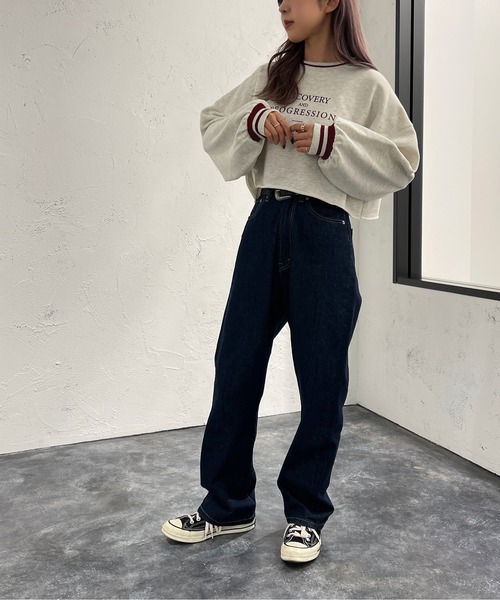 apres jour mignon(アプレジュールミニョン)の「ライン入りショートスウェット【ZOZOTOWN限定アイテム】(スウェット・レディース・グリーン/ブラック/オフホワイト/ナチュラル・X-LARGE/フリー)」の22枚目の写真