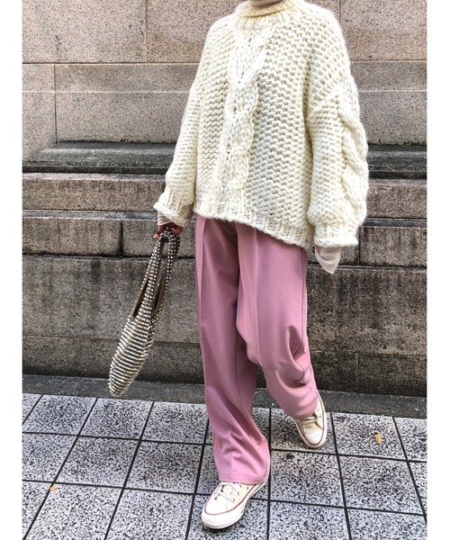 ulu（ウル）の「Original handmade knit（ニット/セーター・レディース・ホワイト/ブラック・FREE）」の7枚目の写真