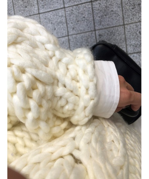 ulu（ウル）の「Original handmade knit（ニット/セーター・レディース・ホワイト/ブラック・FREE）」の10枚目の写真