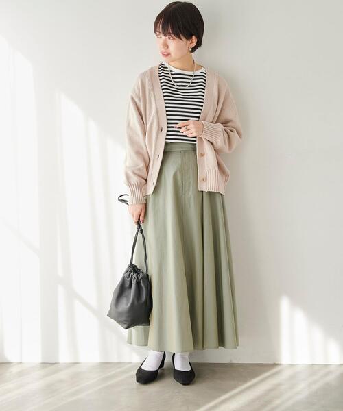 green label relaxing（グリーンレーベルリラクシング）の「【WEB限定】［XS/H148-155㎝］タイプライター フレア スカート（スカート・レディース・レッド/オリーブ/ダークグレー・XS）」の5枚目の写真