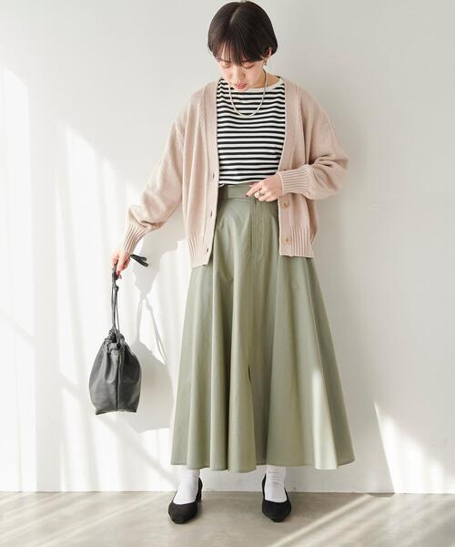 green label relaxing（グリーンレーベルリラクシング）の「【WEB限定】［XS/H148-155㎝］タイプライター フレア スカート（スカート・レディース・レッド/オリーブ/ダークグレー・XS）」の6枚目の写真