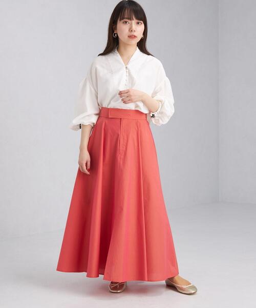 green label relaxing（グリーンレーベルリラクシング）の「【WEB限定】［XS/H148-155㎝］タイプライター フレア スカート（スカート・レディース・レッド/オリーブ/ダークグレー・XS）」の11枚目の写真