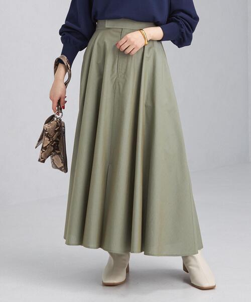 green label relaxing（グリーンレーベルリラクシング）の「【WEB限定】［XS/H148-155㎝］タイプライター フレア スカート（スカート・レディース・レッド/オリーブ/ダークグレー・XS）」の13枚目の写真