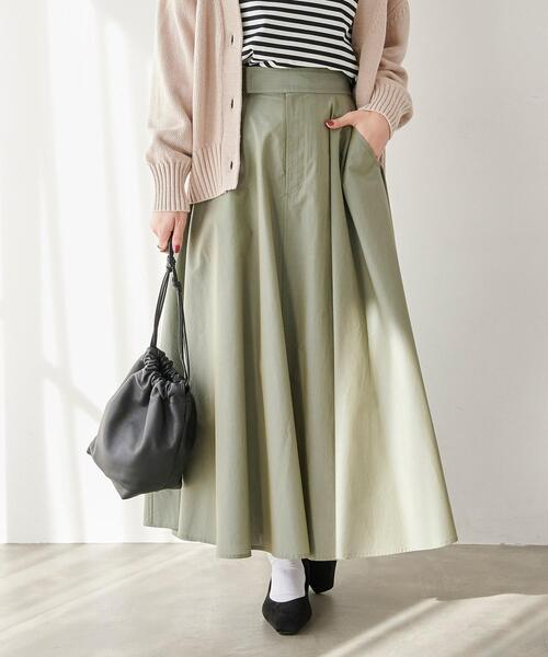 green label relaxing（グリーンレーベルリラクシング）の「【WEB限定】［XS/H148-155㎝］タイプライター フレア スカート（スカート・レディース・レッド/オリーブ/ダークグレー・XS）」の3枚目の写真