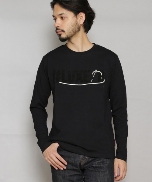 CERCA(チェルカ)の「RM/サガラロゴ刺繍 クルーネック長袖Tシャツ(Tシャツ/カットソー・メンズ・ホワイト×ブラック/ブラック×ブラック/ブラック×グリーン/ホワイト×イエロー・MEDIUM/X-LARGE/LARGE)」の3枚目の写真